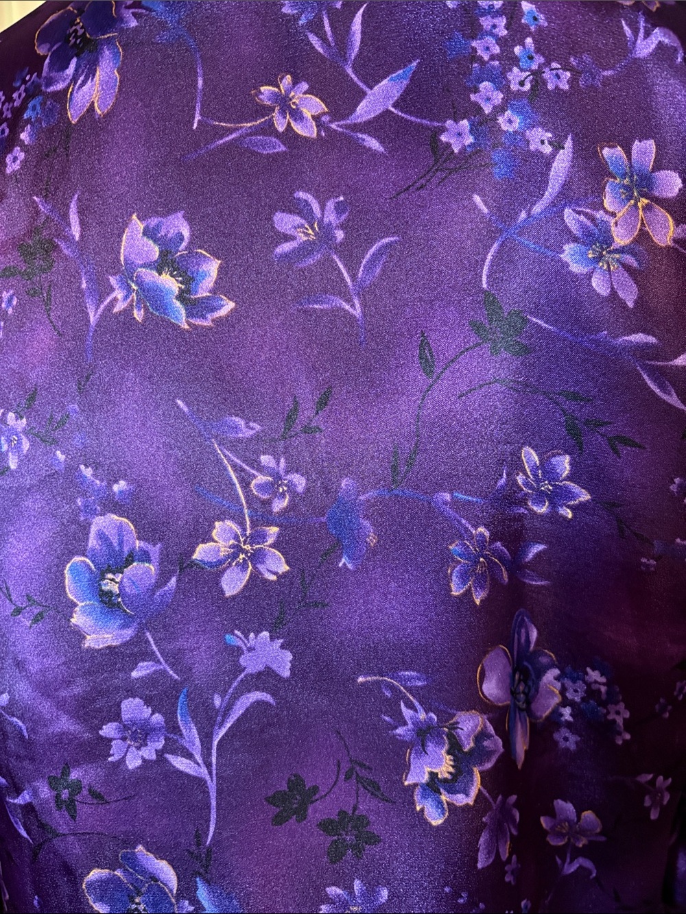 Secret Treasures Purple Floral Satin Pajama Set - Picture 4 of 8